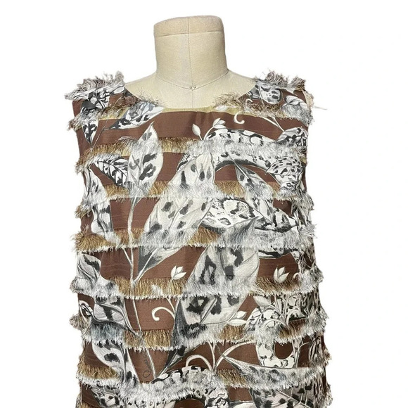 Roberto‎ Cavalli Class Tess Fringed Snake Dress Size 44 / US 8 - Picture 2 of 13